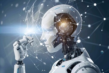 Naklejka premium Artificial intelligence telecommunications infrastructure management where AIdriven systems monitor and optimize network performance ensuring reliable and efficient service delivery