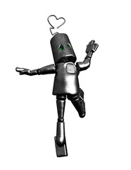 Fototapeta premium 3d render, cyborg assistant robot