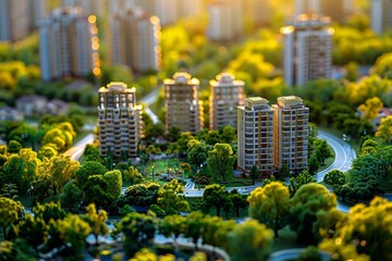 Obraz premium Artificial intelligence revolutionizing real estate development where AI models simulate urban growth optimize land use ensuring sustainable and profitable developments