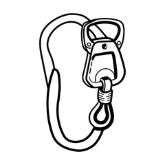 A hand drawn icon of a climbing belay