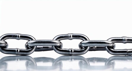 Obraz premium Cadena metálica a detalle con iluminación de estudio y un fondo aislado