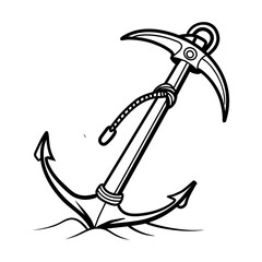 Hand drawn icon of hiking carabiner