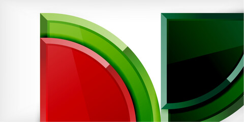 Obraz premium Glossy circles geometric background. Vector Illustration For Wallpaper, Banner, Background, Card, Book Illustration, landing page