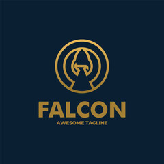 Vector Logo Illustration Falcon  Line Art Style