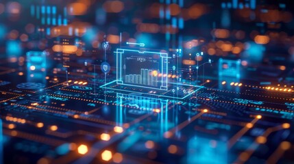 Digital Financial Technology Background with Data Visuals