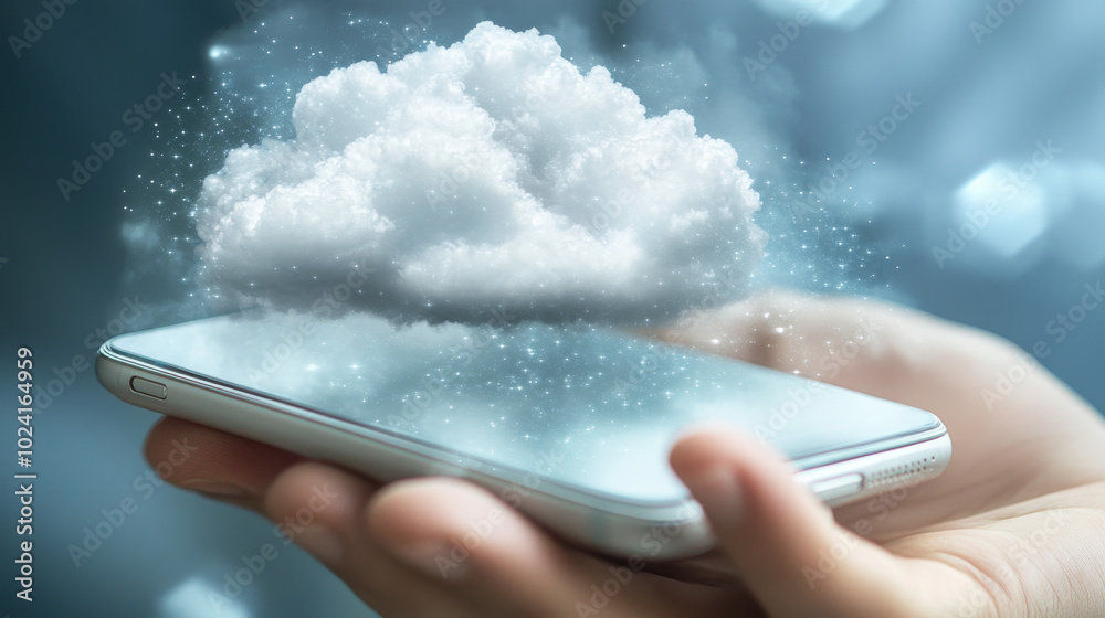 Poster cloud computing lets you access and store data securely on your phone or computer, using online serv