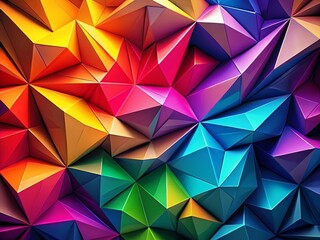 Obraz premium Vibrant Geometric Abstract Background with Gradient Colors and Dynamic Shadows for Modern Design Projects and Digital