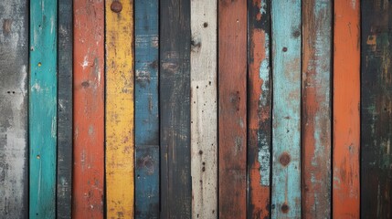 Old, grungy, colorful wood background