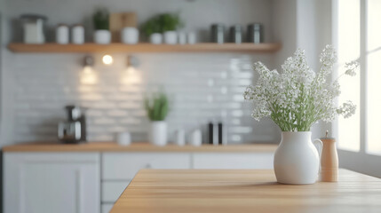 Fototapeta premium Cozy Contemporary Kitchen Design: Embracing Modern Aesthetics for a Warm Home