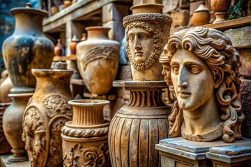 Obraz premium Vintage Greece Macro Photography of Ancient Artifacts and Textures
