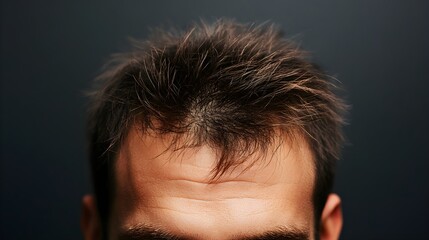 Fototapeta premium Blog post with a patient's story of overcoming hair thinning, featuring clear before-and-after images of restored volume and thickness, Digital Rendering, Realistic