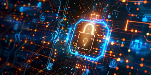 Abstract representation of cyber security measures.