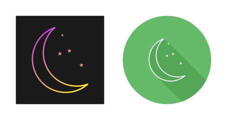 Moon and Stars Vector Icon