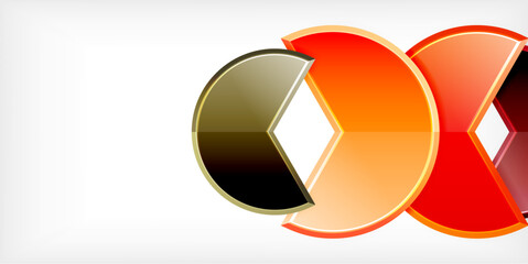 Trendy round shapes with triangular angle design element. Vector Illustration For Wallpaper, Banner, Background, Card, Book Illustration, landing page