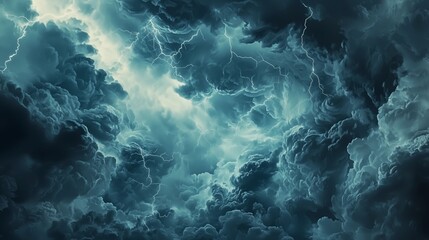 Dramatic Stormy Sky with Dark Swirling Clouds