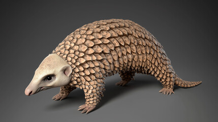 Obraz premium Pangolin with unique armor of overlapping scales protected
