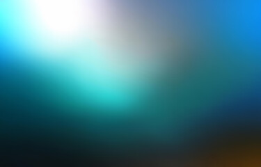 An abstract design with blurred lines and a gradient of blue, teal, and white.