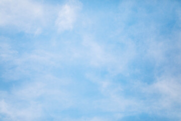 Fantastic soft white clouds against blue sky and copy space horizontal shape