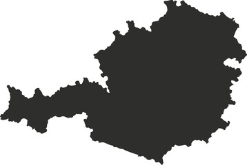 Austria map silhouette design vector art illustration isolated on transparent background