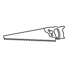 Sharp Saw Illustration. Wood Saw Design. Vector Carpenter Tools. Handsaw.