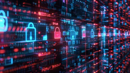 Obraz premium Abstract concept highlighting cyber safety.