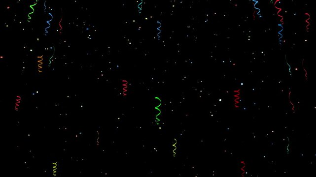 Constantly Falling Confetti Particles Mixed Colors Shapes Transparent Background