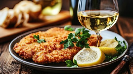 Crispy Fried Chicken Cutlets with Lemon and Parsley