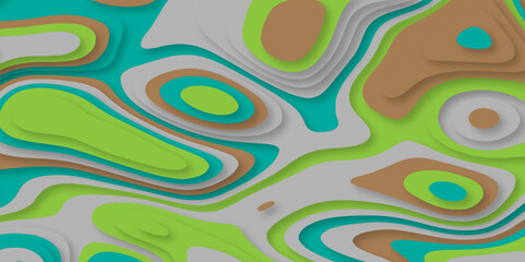 Realistic colorful paper cut background vector. Abstract paper textured with diffuse layers. Abstract realistic papercut decoration textured with cardboard wavy layers.