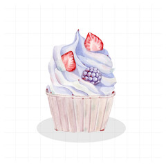 Desserts painted with watercolors