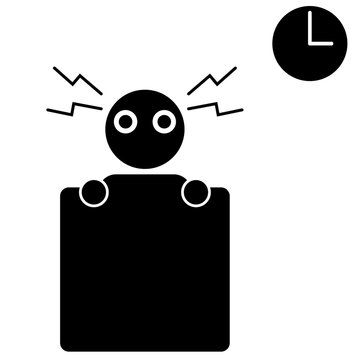 recommend clip art: 不眠　眠れない人のピクトグラム