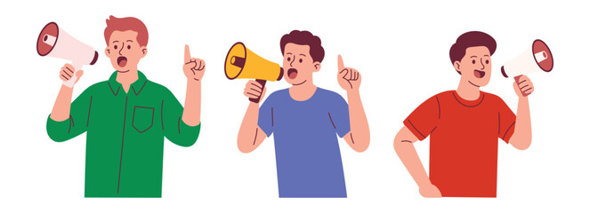 Man Shouting through Megaphone for Marketing