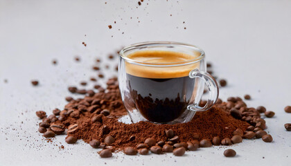 Obraz premium Espresso coffee glass cup