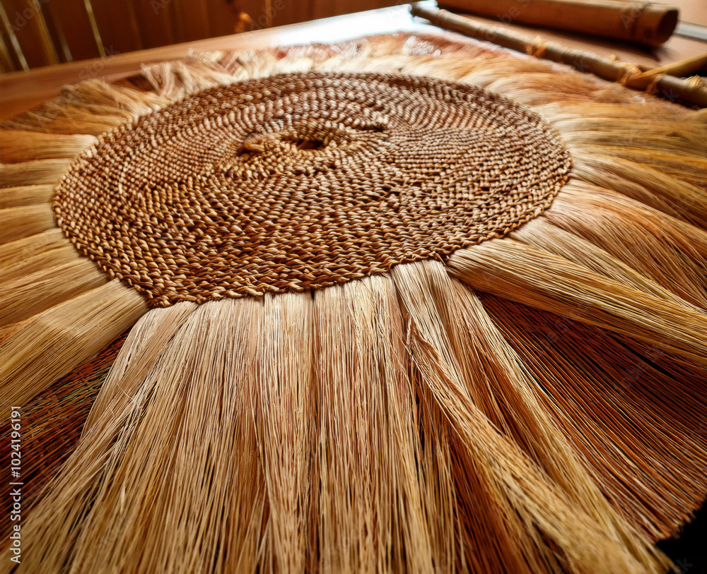 Wall mural basket weaving