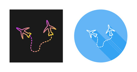Obraz premium Round Travel Flights Vector Icon