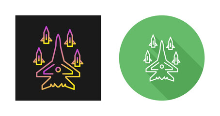 Plane dropping missil Vector Icon