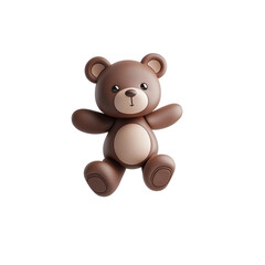 Obraz premium A Cute Brown Teddy Bear Toy Smiling Cheerfully with Adorable Features