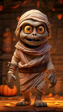 Monstrinho de Halloween Mumia
