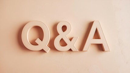 Q&A letters on a soft background, ideal for communication themes.