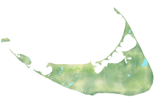 Watercolor Map of Nantucket