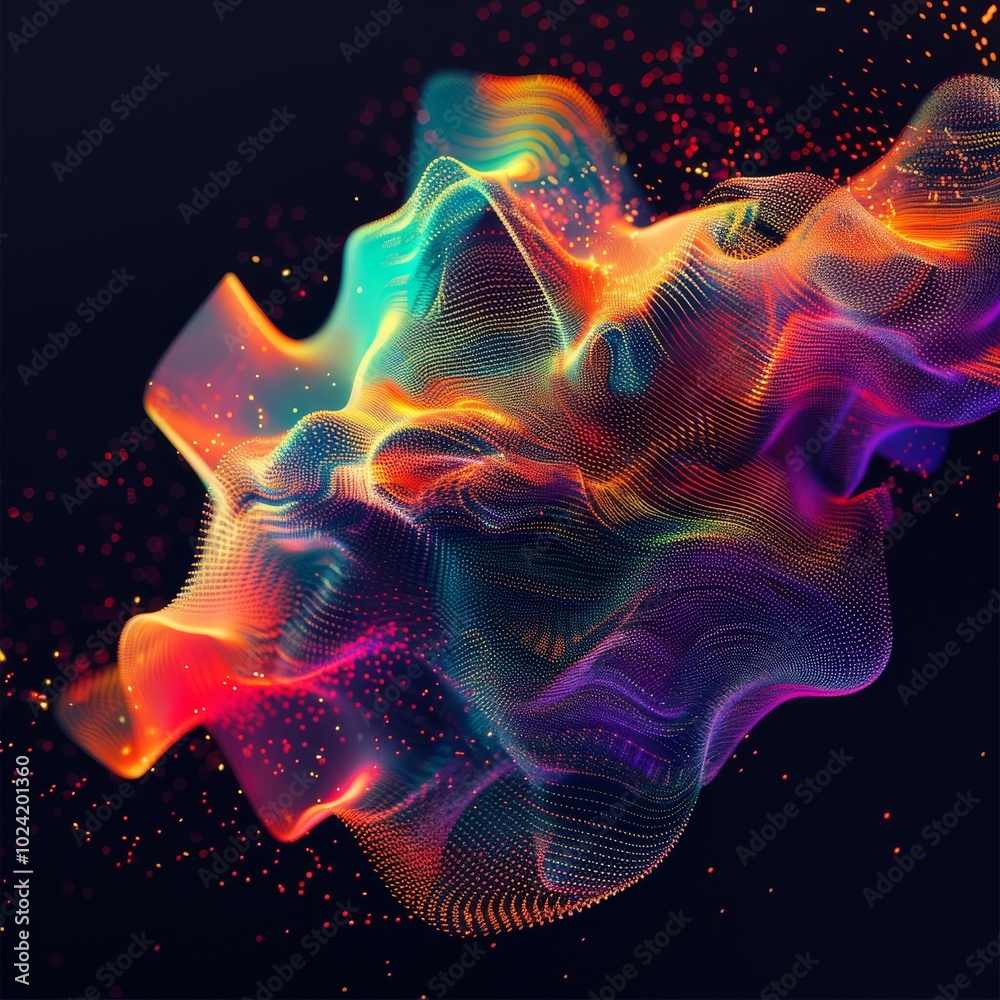 Canvas Prints Data visualization with vibrant abstract colors.