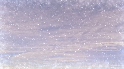 cute fall of snow on clouds on sky background - photo of nature