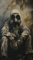 Memorial Day for all victims of the use of chemical weapons. chemical weapons. A man in chemical protection