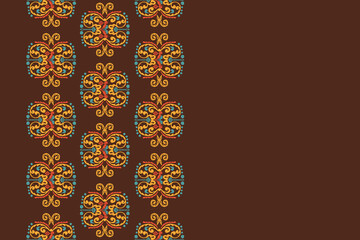 Saree Sarong Motifs Ikat floral paisley embroidery floral.ikat ethnic oriental  seamless pattern traditional.Ikat embroidery style abstract embroidery design for texture,fabric,clothing,wrapping.