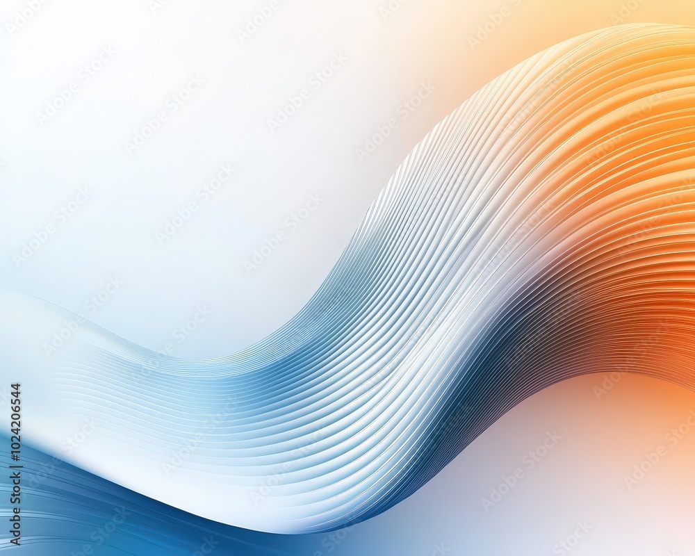 Poster simple curved lines creating a minimalist wave pattern