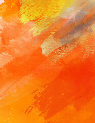 Orange Brush Strokes Gold Glitter