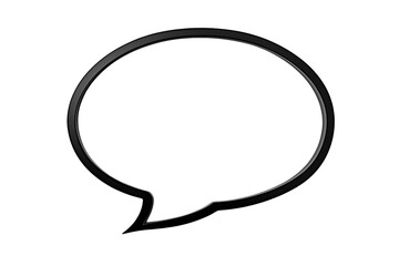 A large speech bubble with a bold black outline is isolated on transparent background.
