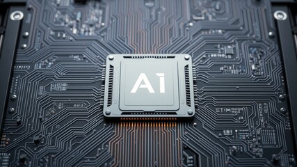 High Dynamic Range Technology Blue CPU Microchips with AI Centered on Transparent Background in 32K Photorealistic