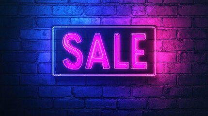 Obraz premium Black Friday in neon style with text SALE for sale shopping poster