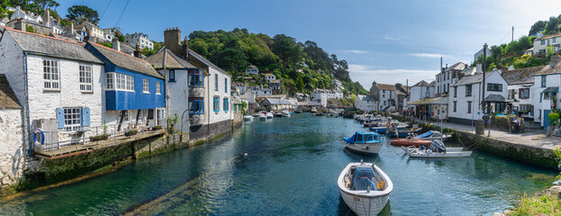 The picturesque harbour in Polperro, Cornwall, England, UK