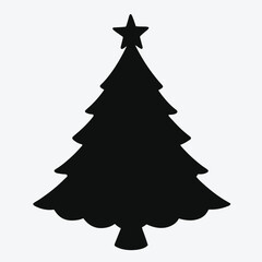 Christmas Tree Silhouette. Merry Christmas Season.